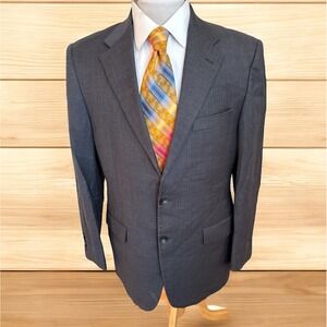 Hickey Freeman Modern Gray Sharkskin Wool Blazer Sport Coat Jacket Sz‎ 40R